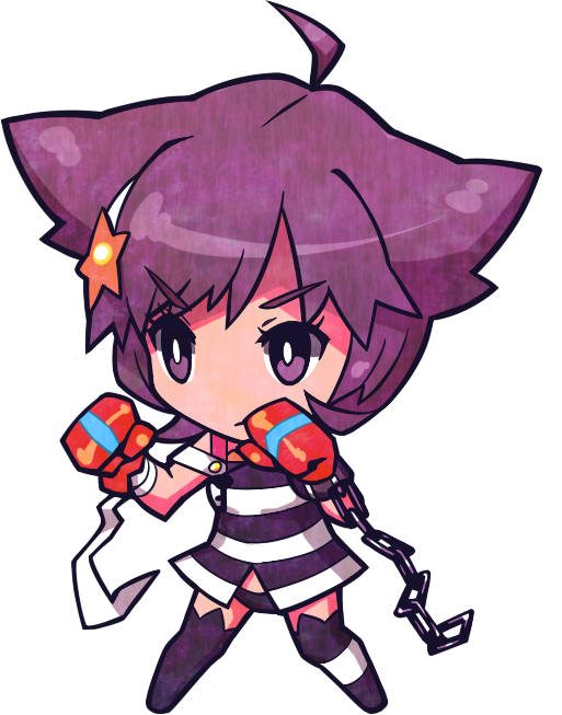 criminal_girls, ichihaya, nippon_ichi, sako_(criminal_girls), solo, striped, striped_legwear, thigh-highs