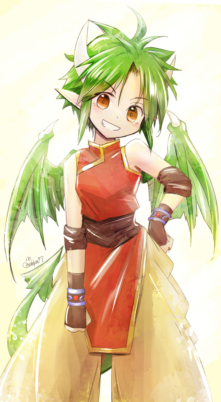 1girl, artist_name, bare_shoulders, brown_eyes, brown_gloves, brown_sash, china_dress, chinese_clothes