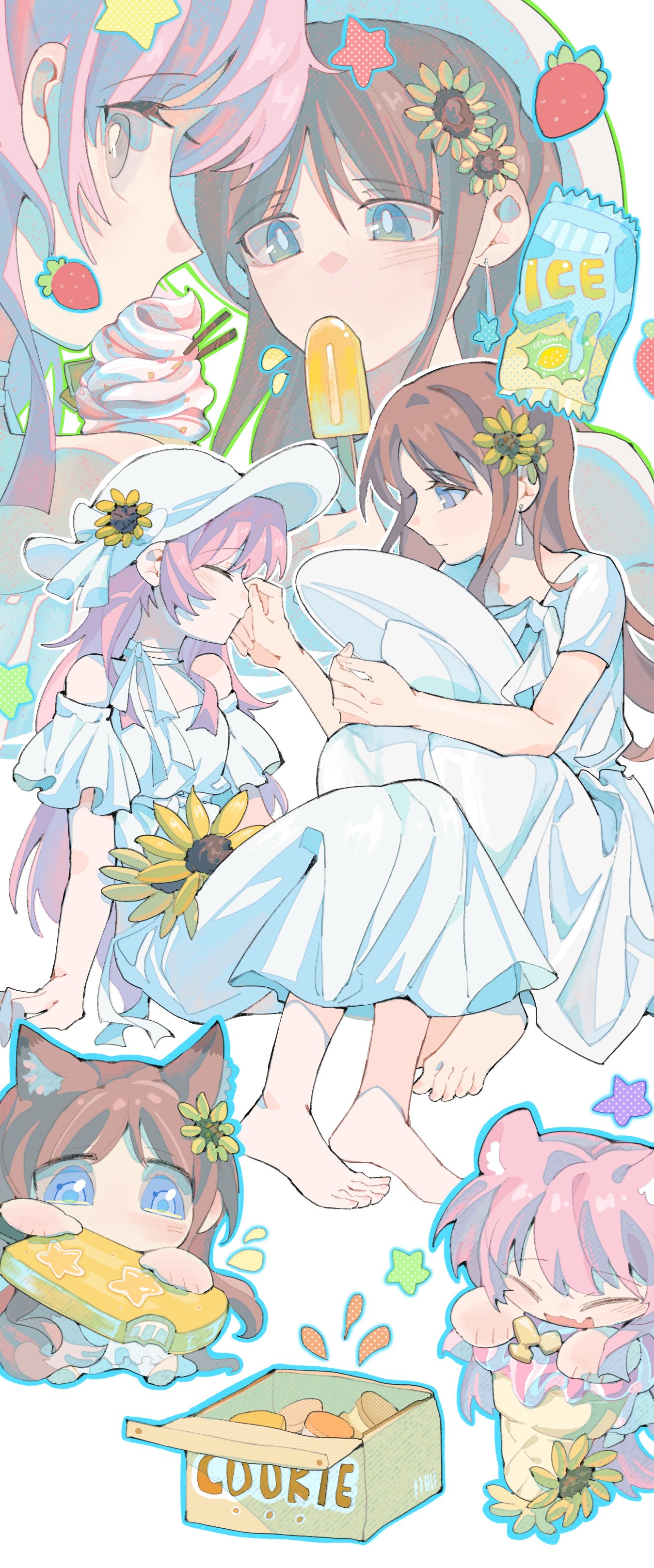 absurdres, animal_ear_fluff, animal_ears, bang_dream!, bang_dream!_it's_mygo!!!!!, barefoot, blue_eyes, blush