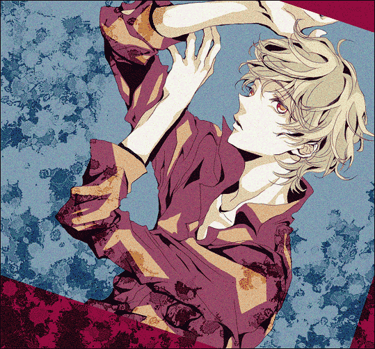 blonde_hair, male, mutou_tooru, mutou_toru, orange_eyes, oyatsu, shiki, short_hair
