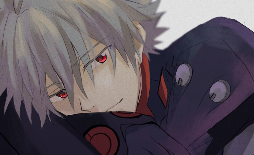 1boy, closed_mouth, commentary, crossed_arms, hair_between_eyes, hands_out_of_frame, highres, looking_to_the_side