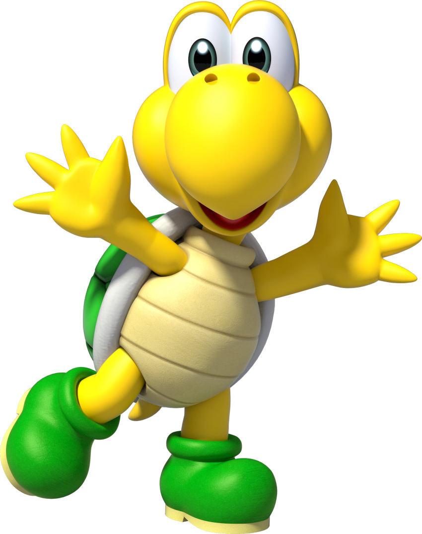 1other, 3d, absurdres, arms_up, boots, full_body, green_footwear, green_shell_(mario)