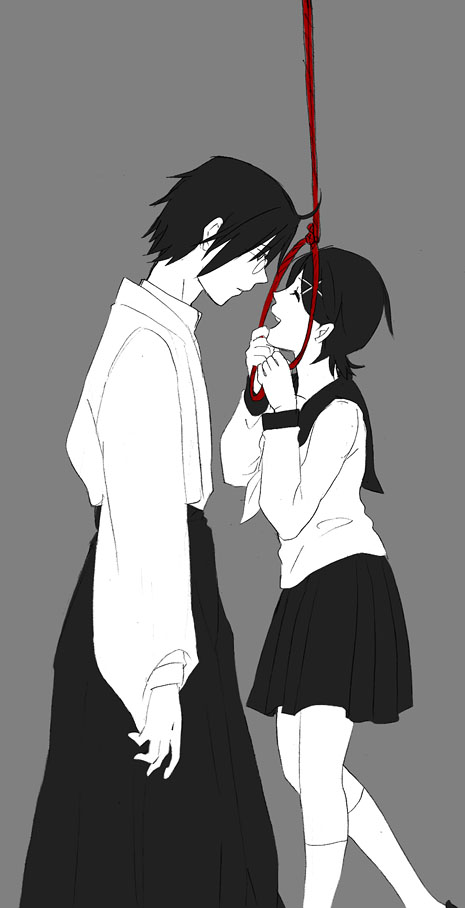 black_hair, closed_eyes, eye_contact, eyes_closed, fuura_kafuka, glasses, hair_ornament, hairclip