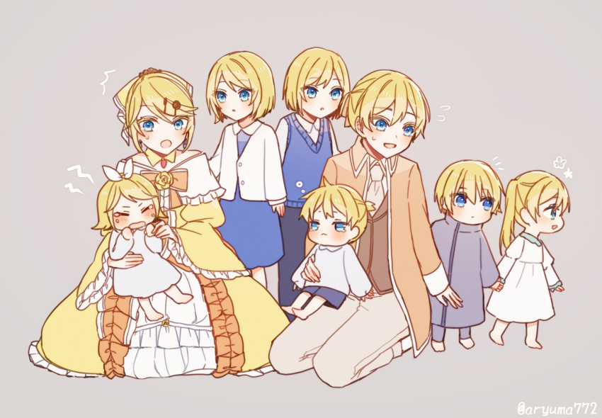 :<, :o, ^^^, adam_moonlit, aged_down, aku_no_meshitsukai_(vocaloid), aku_no_musume_(vocaloid), allen_avadonia