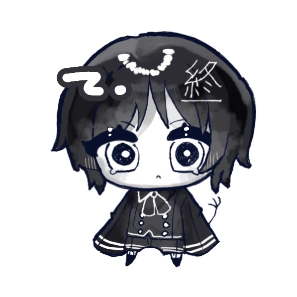 1other, :<, black_hair, black_shorts, body_writing, buttons, character_request, chibi