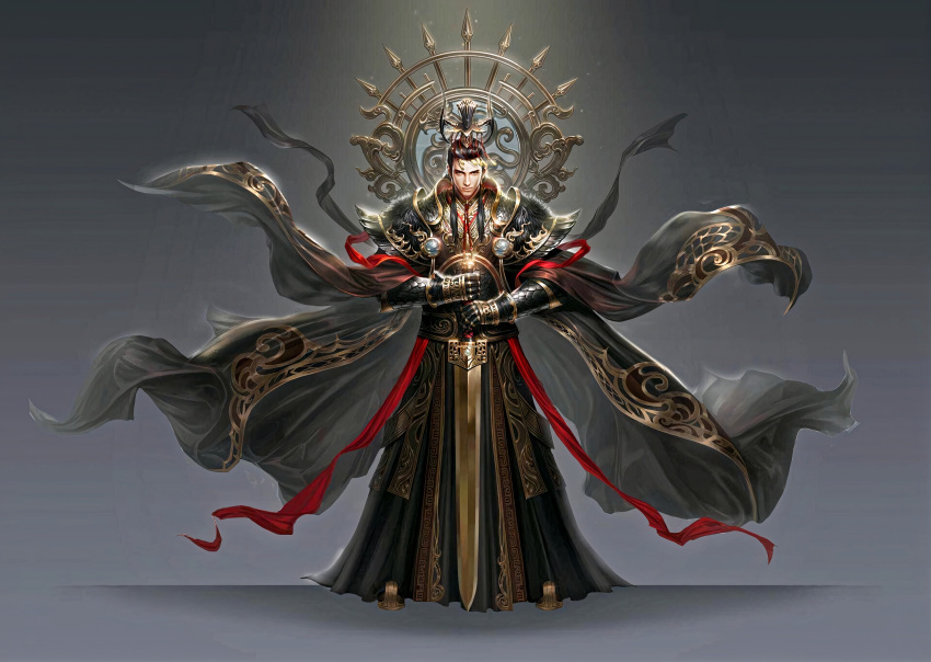 ,, artstation, artwork, emperor, poster, swordmaster