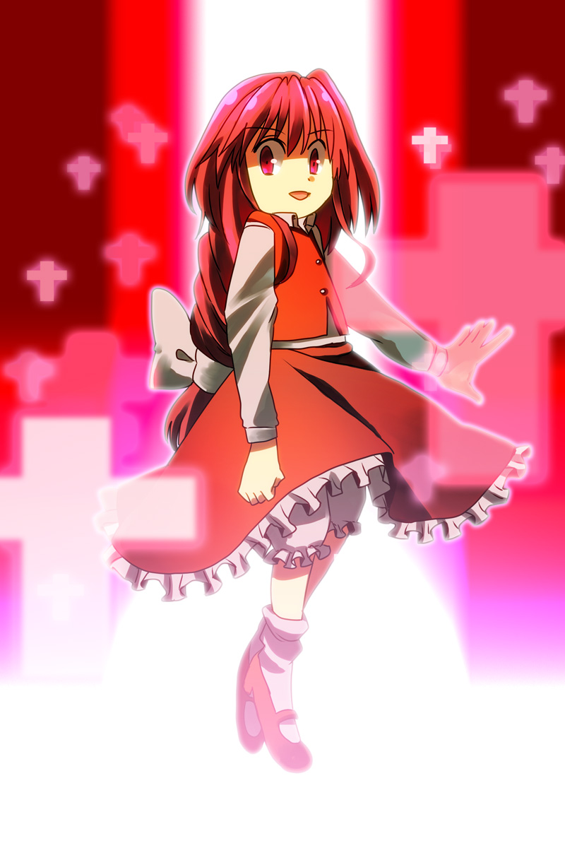 1girl, bow, cross, dress, eyebrows_visible_through_hair, female, hachi_(8bit_canvas), highres