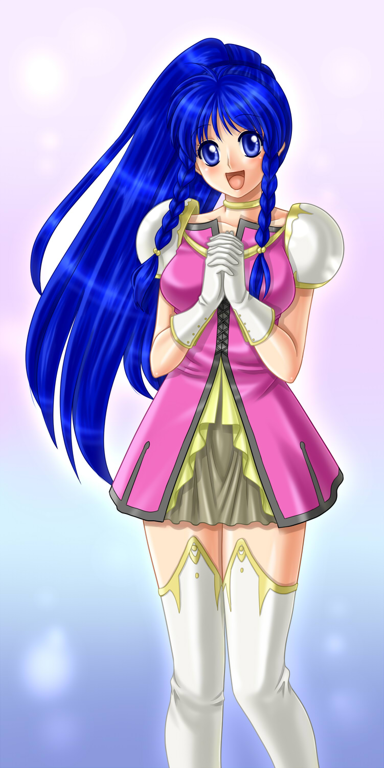 blue_hair, blush, braid, dress, female, fire_emblem, fire_emblem:_seima_no_kouseki, fire_emblem_sacred_stones