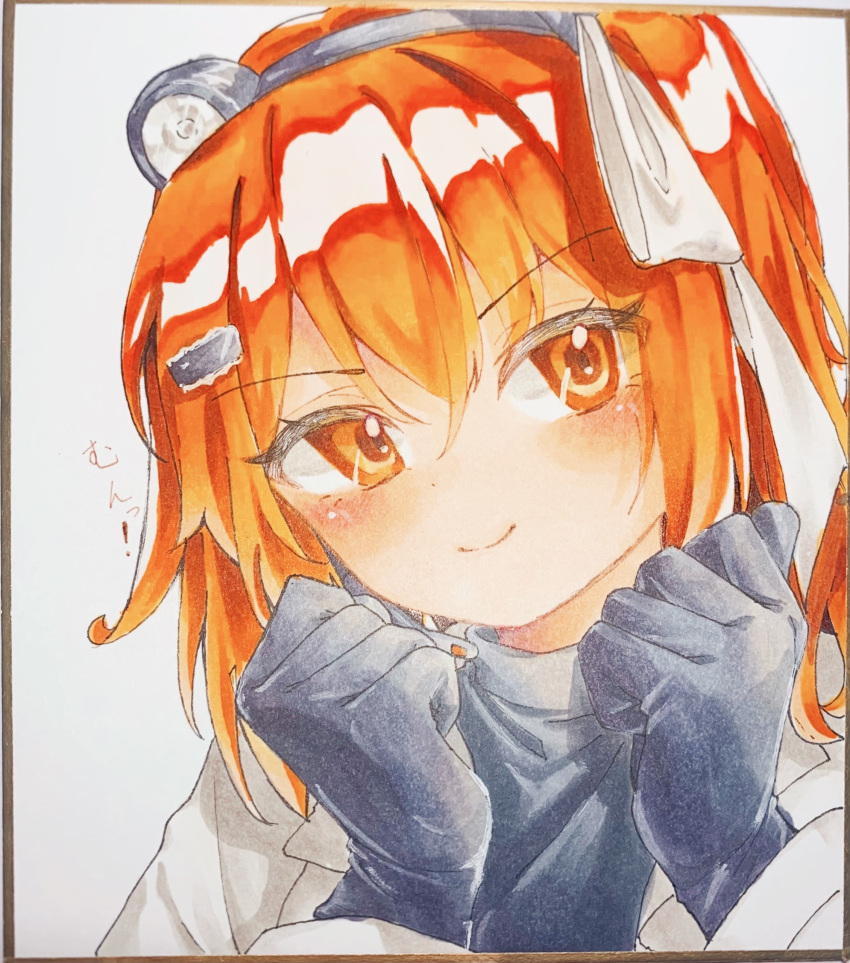 1girl, a.i._voice, absurdres, adachi_rei, black_gloves, black_shirt, blush, clenched_hands