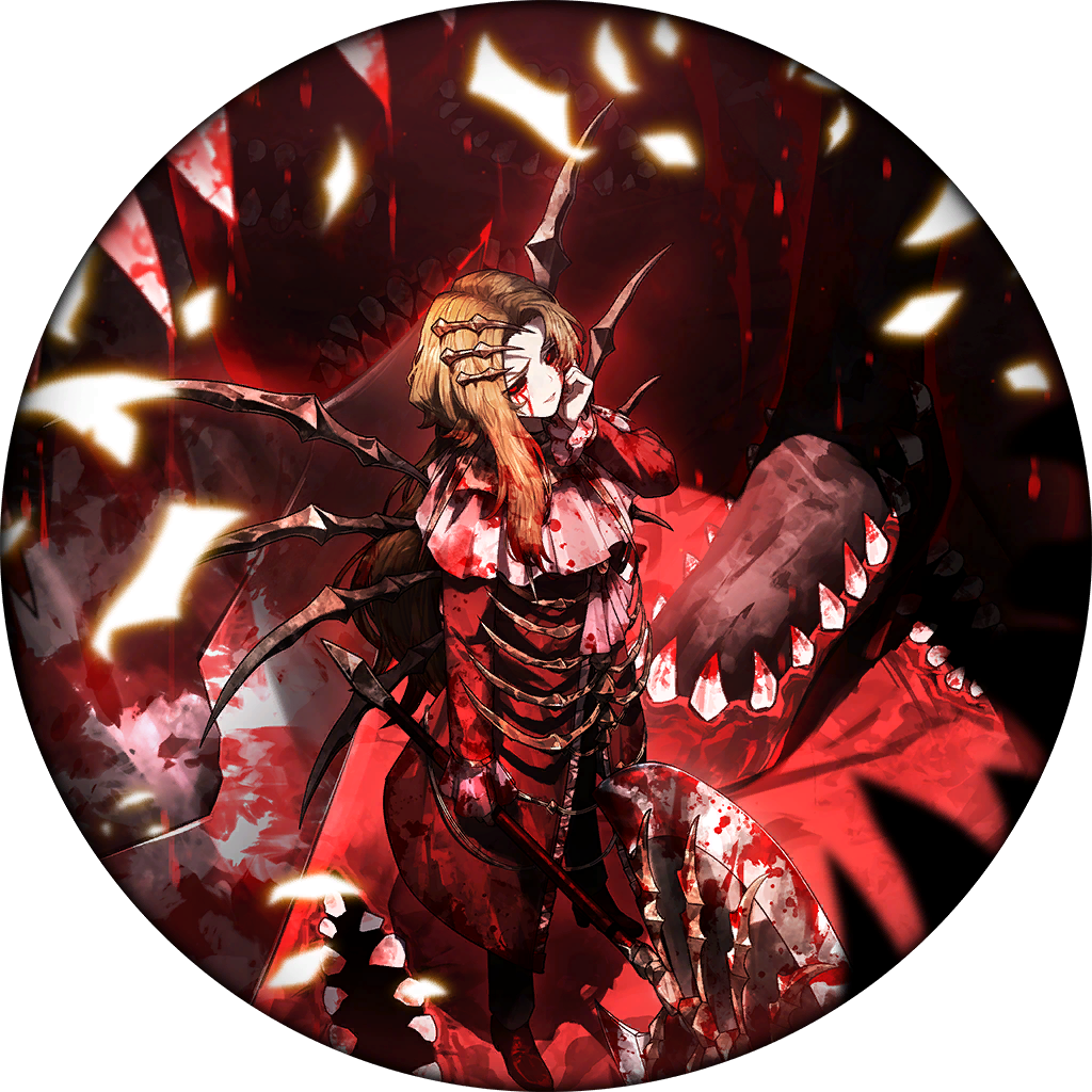 1girl, axe, battle_axe, blood, blood_from_eyes, blood_in_hair, blood_on_clothes, blood_on_hands