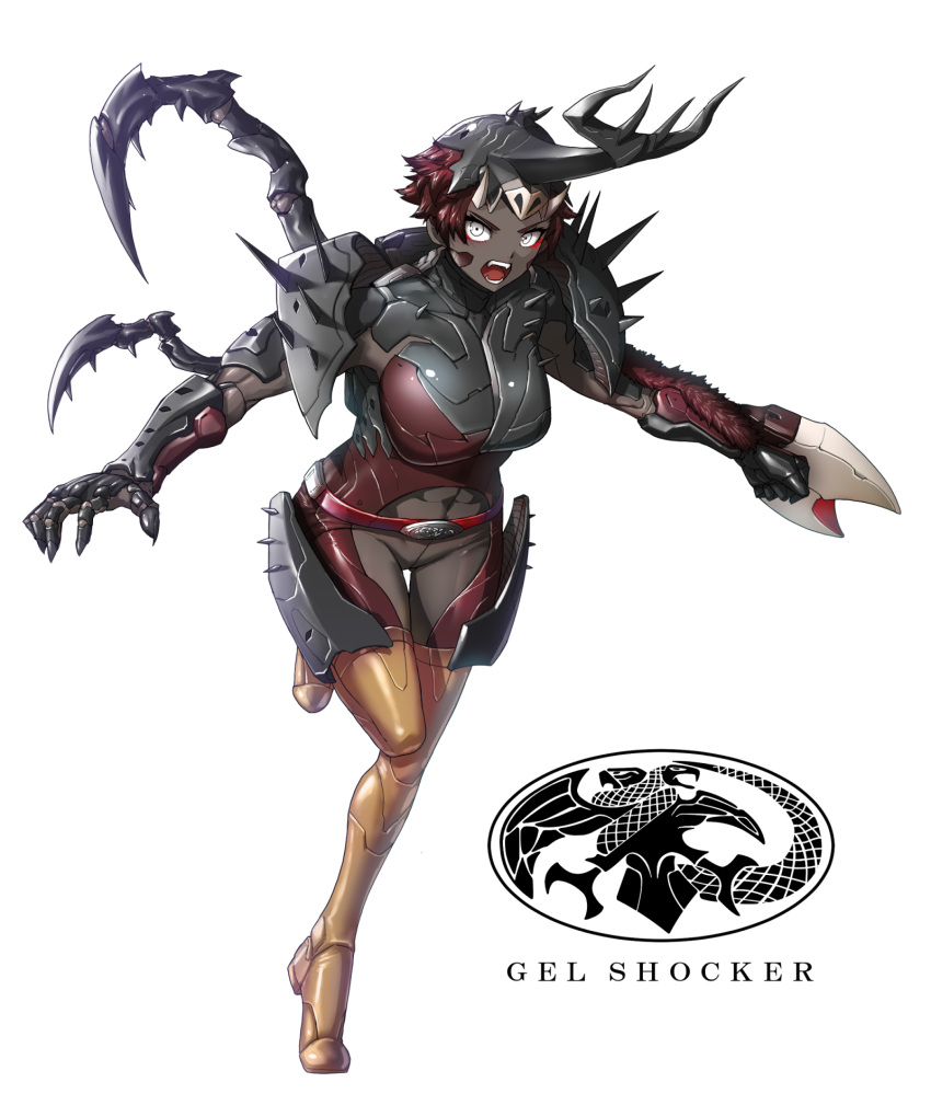 1girl, abs, arthropod_girl, arthropod_limbs, beetle_girl, belt, belt_buckle, boar_girl