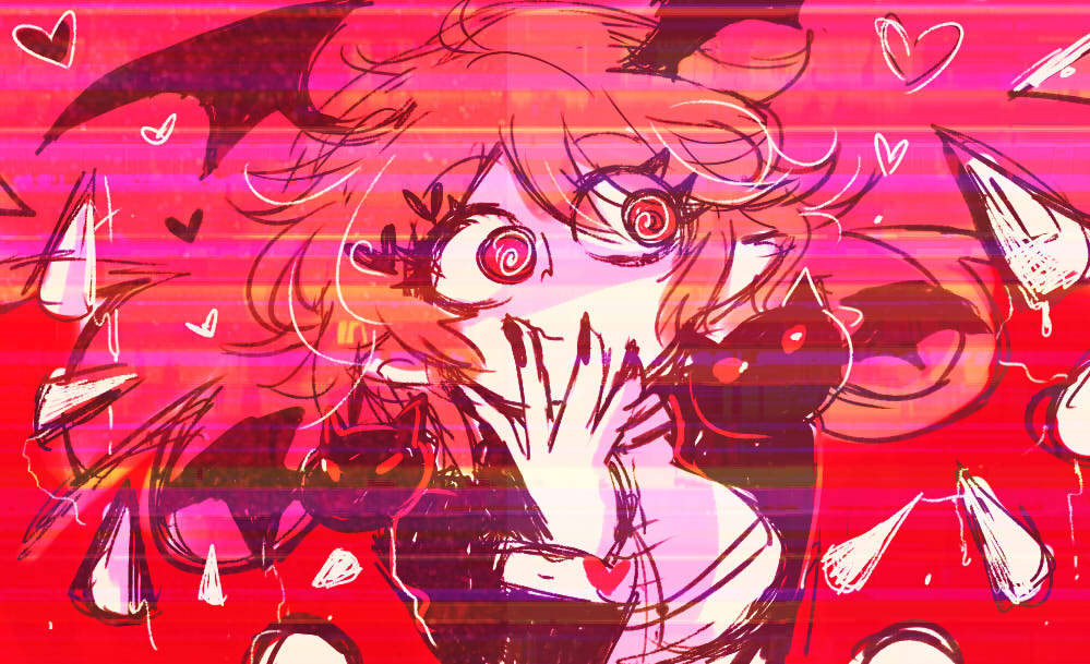 1girl, cranber_(funamusea), demon_girl, dress, funamusea, haiiro_teien, heart, homriette