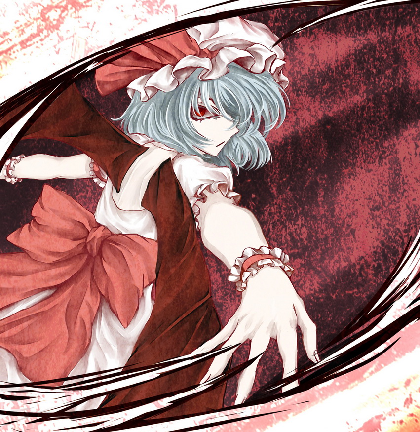 1girl, back_bow, backless_outfit, bat_wings, black_wings, blue_hair, bow, closed_mouth