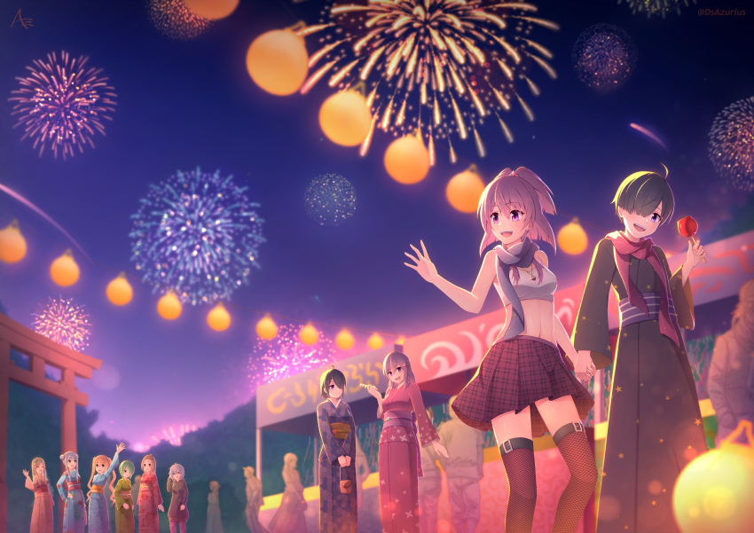 1boy, 6+girls, 6+others, absurdres, ahoge, aika_himena, azumi_hagumu, bangs_pinned_back