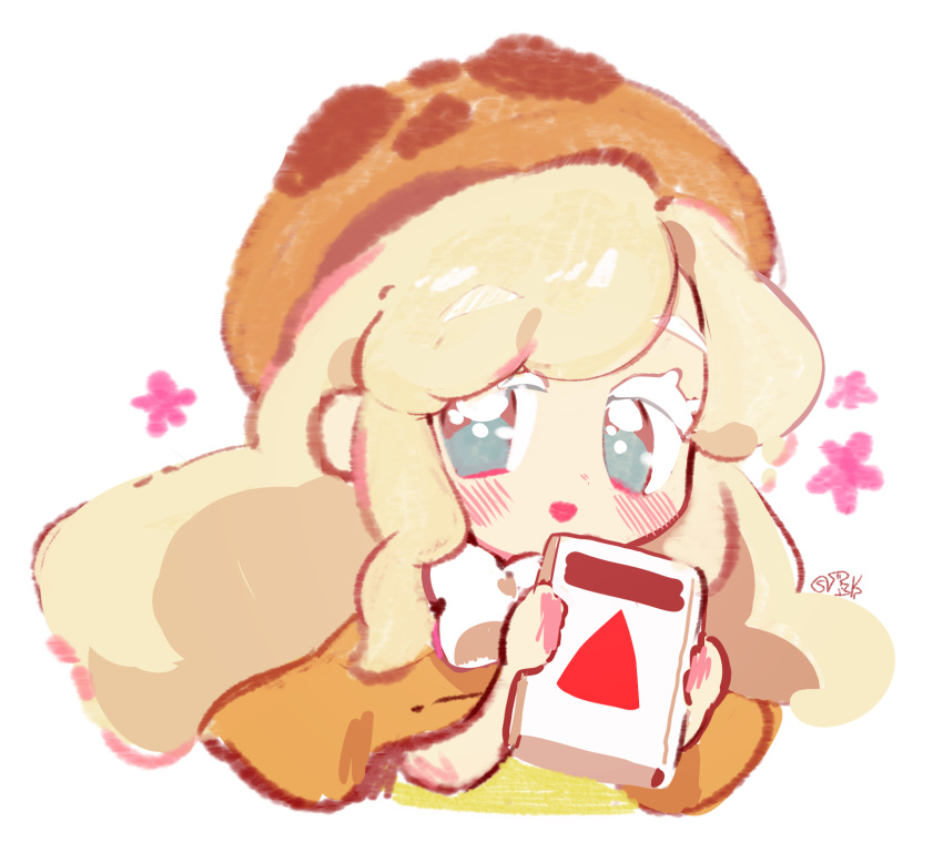 1girl, blonde_hair, blue_eyes, blush, child, chou_ji_yun, commentary, cookie_run