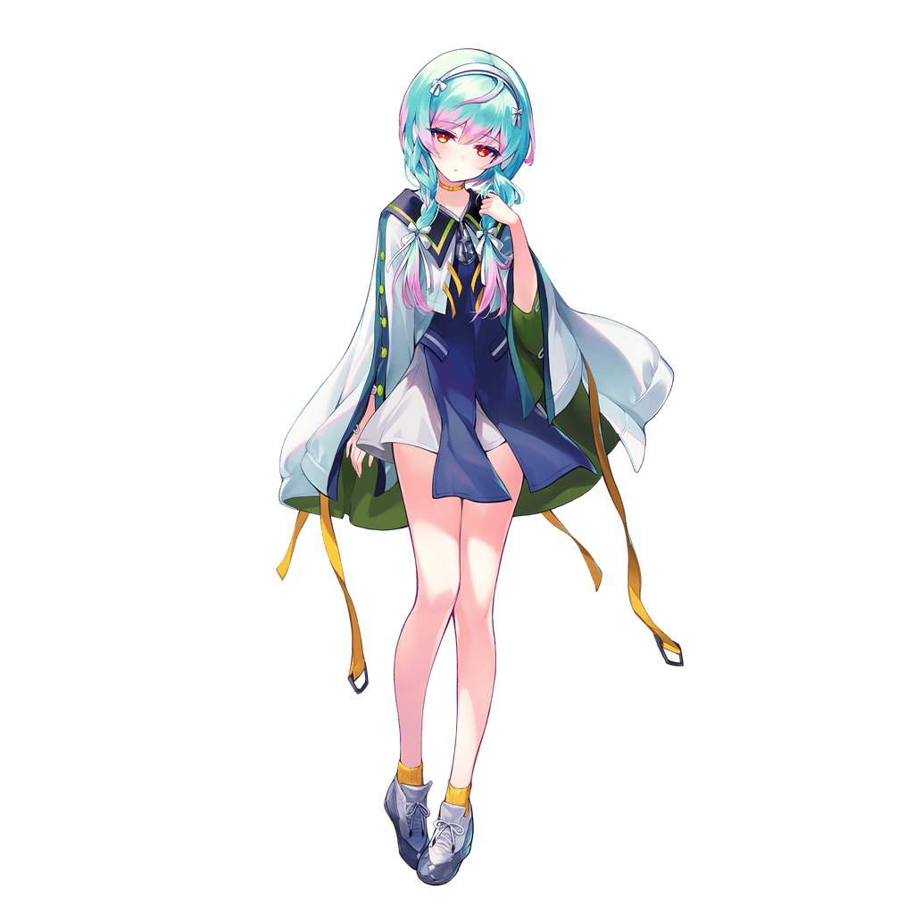 aster_tatariqus, braid, cassius_(phantom_of_the_kill), choker, expressionless, hairband, looking_at_viewer, official_art