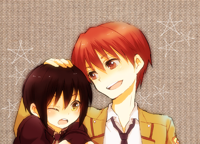 asami_(highway), bad_id, black_hair, brown_eyes, brown_hair, naoi_ayato, otonashi_(angel_beats!), school_uniform