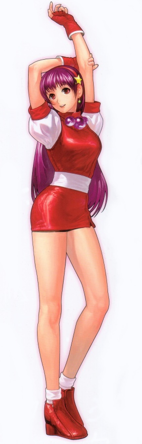 1girl, arms_up, asamiya_athena, bare_legs, dakimakura, earrings, fingerless_gloves, full_body, gloves, hairband, high_heels, jewelry, king_of_fighters, king_of_fighters_98, legs, long_hair, long_image, long_legs, minidress, puffy_short_sleeves, puffy_sleeves, purple_hair, red_footwear, red_gloves, red_shoes, shoes, snk, socks, solo, standing, tall_image, white_legwear