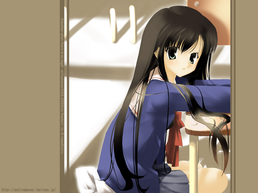 arikawa_satoru, highres, pleated_skirt, sakaki_shinobu, school_uniform, skirt, tenshi_no_inai_12-gatsu, wallpaper