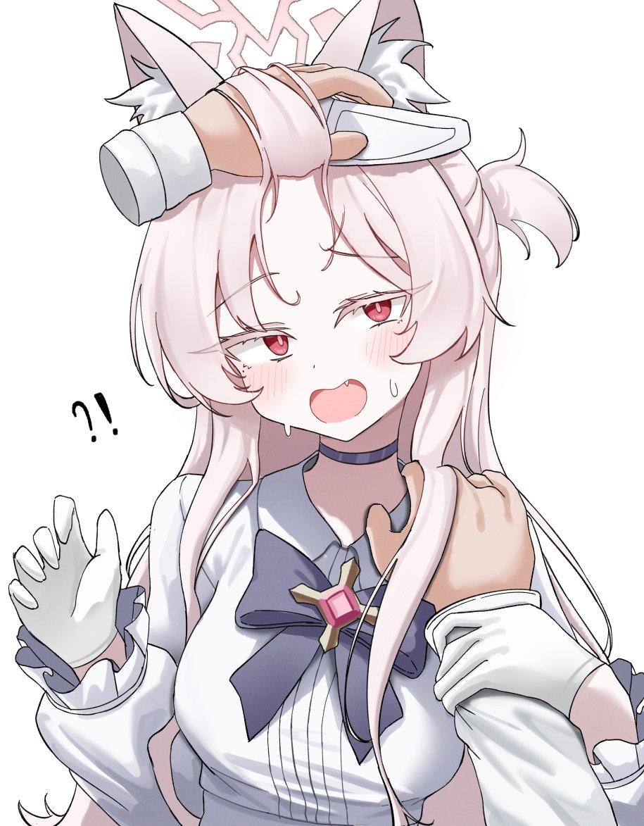 !?, 1girl, akira_(blue_archive), animal_ear_fluff, animal_ears, blue_archive, choker, deriolet