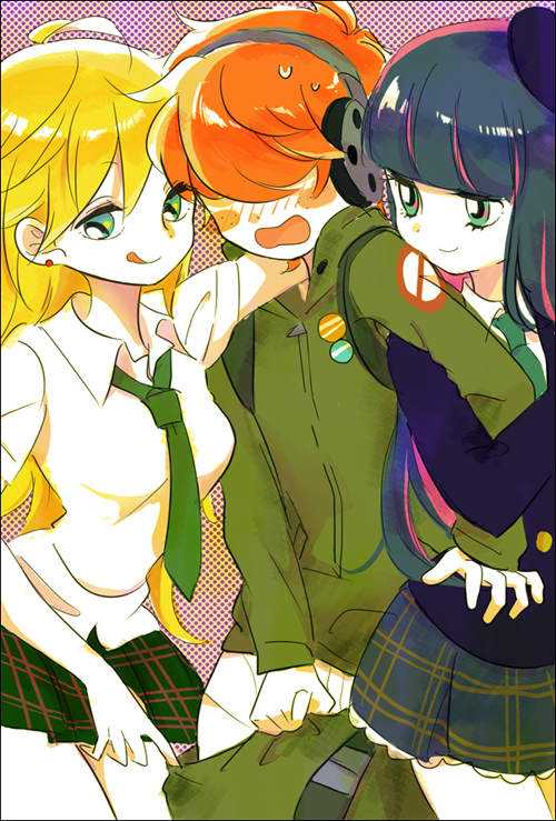 :d, :q, bad_id, brief_(character), brief_(psg), co2ichi_(naminaminami), multicolored_hair, multiple_girls