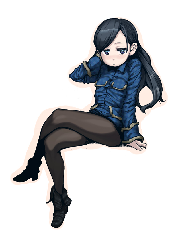kamen_rider, kamen_rider_ooo_(series), kuroshin, long_hair, mezul, pantyhose, sitting