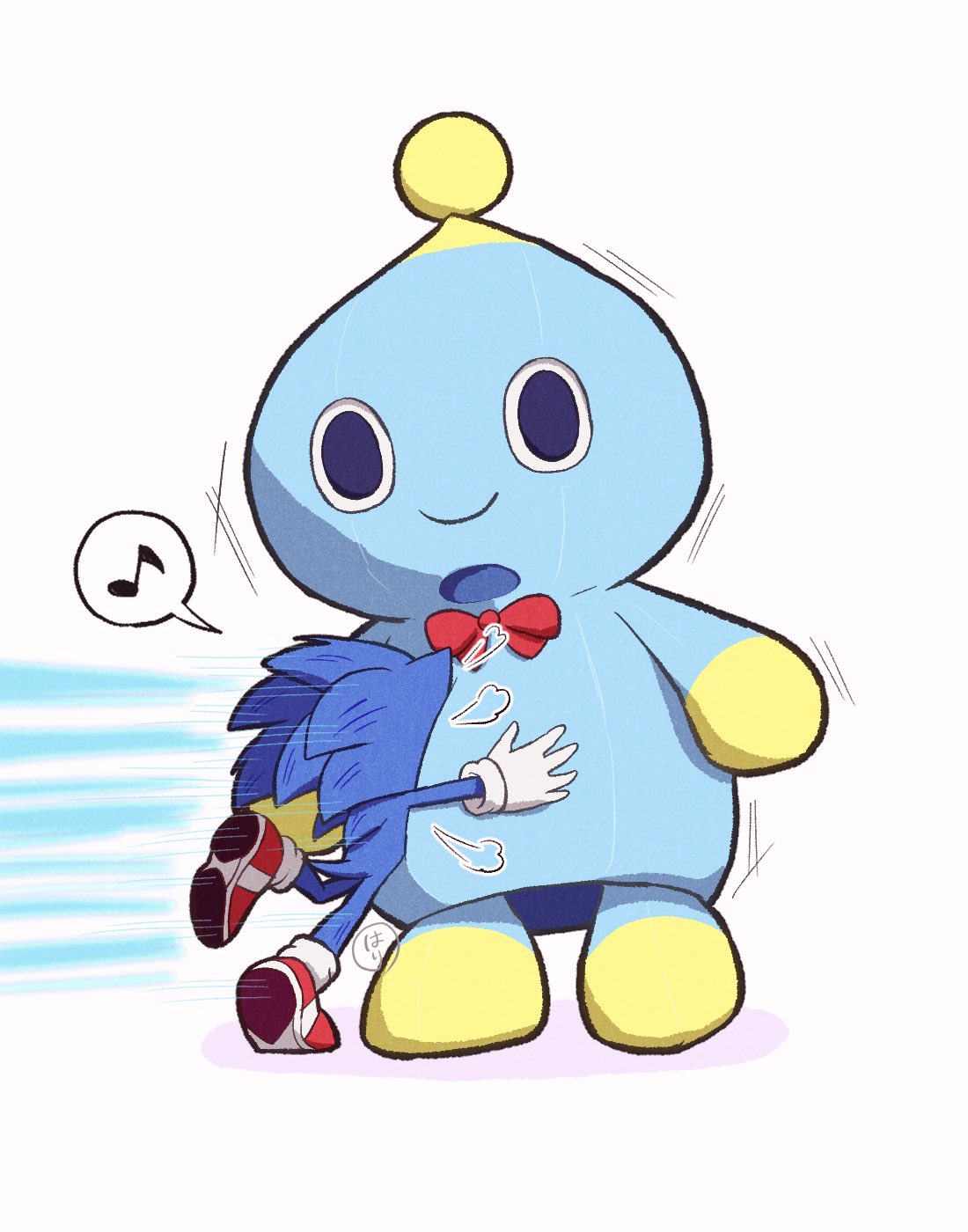 1boy, animal_ears, bow, bowtie, chao_(sonic), commentary_request, costume, full_body