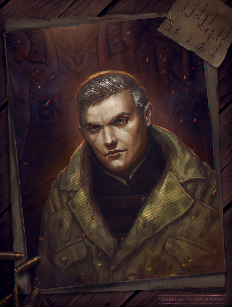 1boy, blood, blood_on_clothes, blue_eyes, bullet, coat, colonel_autumn, deviantart_username