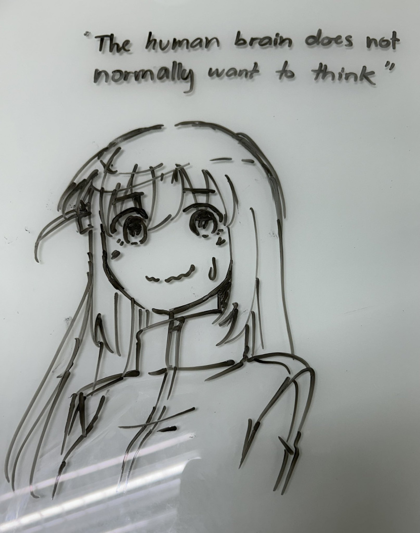 1girl, bocchi_the_rock!, commentary, cropped_torso, cube_hair_ornament, english_text, gotoh_hitori, greyscale