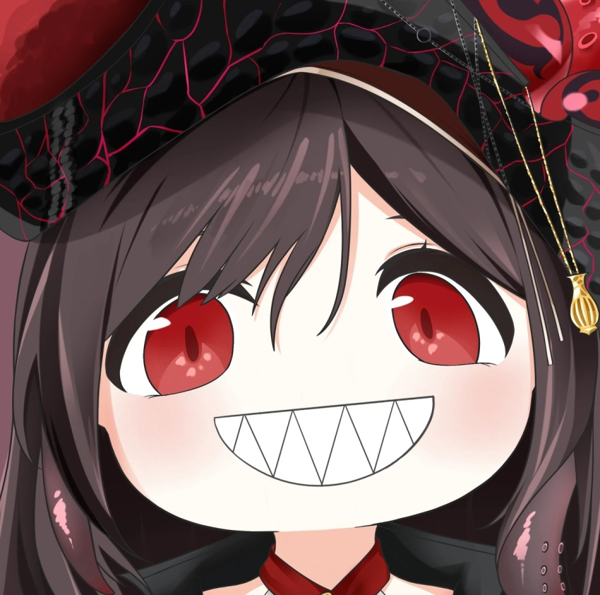 1girl, azur_lane, grin, long_hair, quancy, royal_fortune_(azur_lane), sharp_teeth, toothy_grin