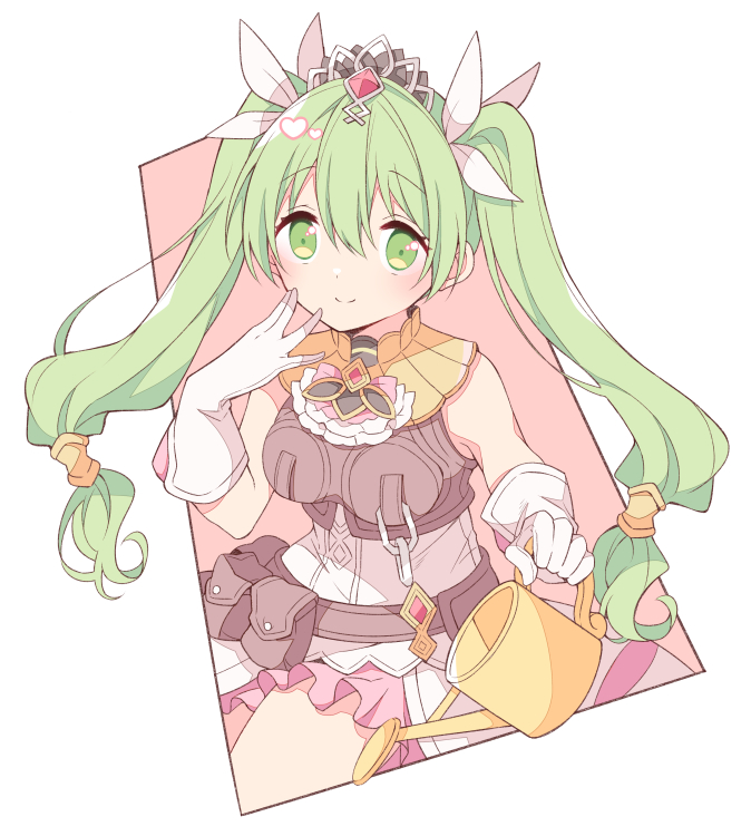 1girl, belt, belt_pouch, brown_belt, closed_mouth, frey_(rune_factory), gloves, green_eyes