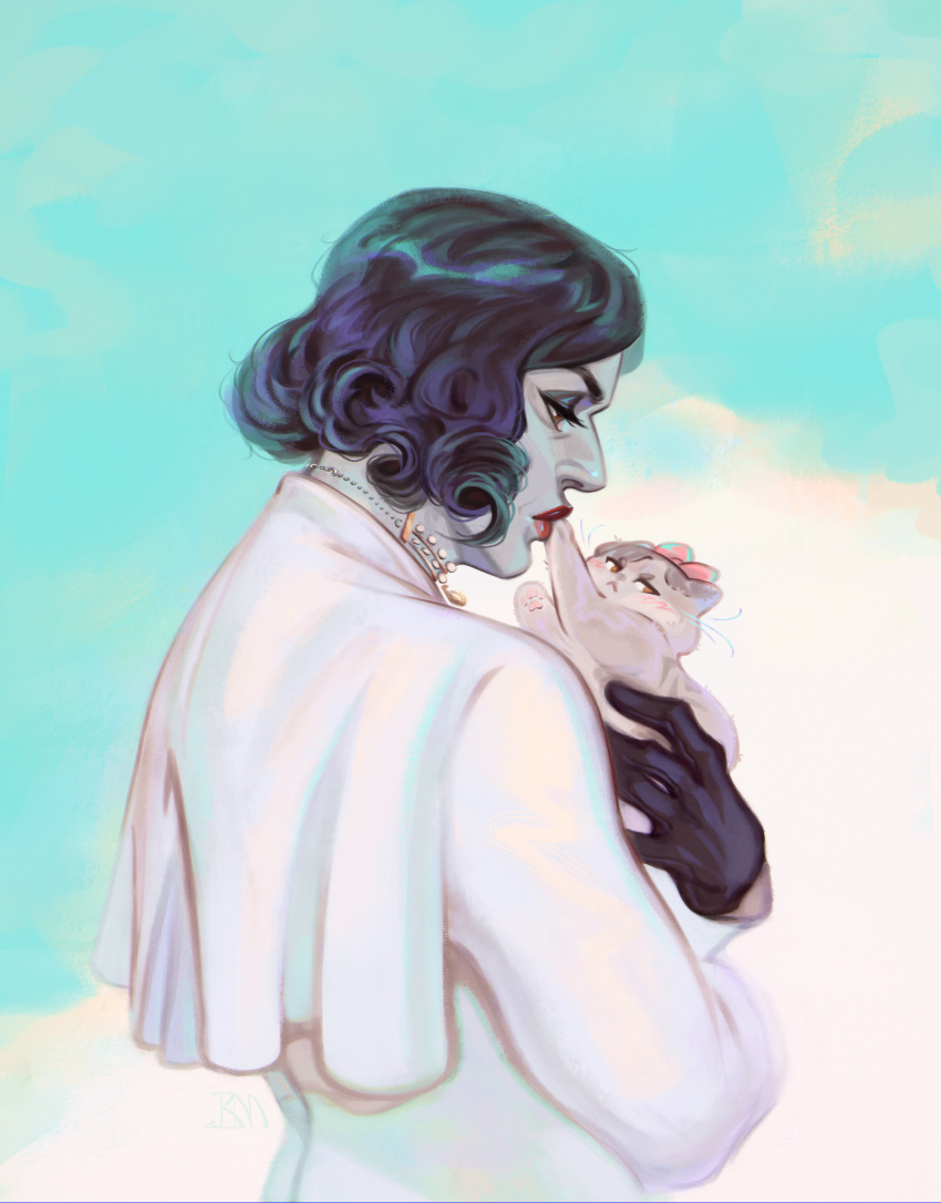 1boy, 1girl, absurdres, alcina_dimitrescu, animalization, black_hair, blush, dress