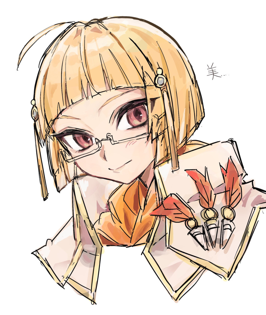 1boy, ahoge, arthur_(rune_factory), blonde_hair, blunt_bangs, blunt_ends, closed_mouth, commentary_request