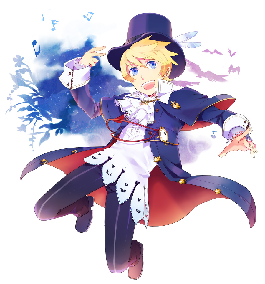 alternate_costume, bad_id, blonde_hair, blue_eyes, company_connection, cosplay, cravat, crossover
