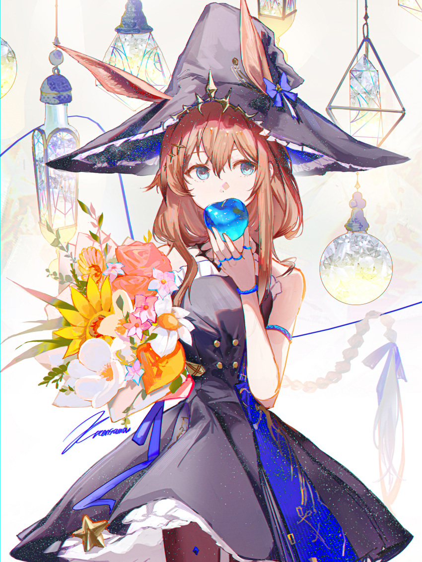1girl, absurdres, amiya_(ambience_synesthesia_2024)_(arknights), amiya_(arknights), animal_ears, arknights, artist_name, bare_shoulders