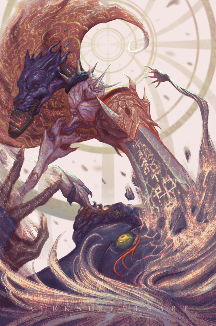 aleksi_remes, arm_blade, arm_cannon, armor, blonde_hair, cape, claws, core