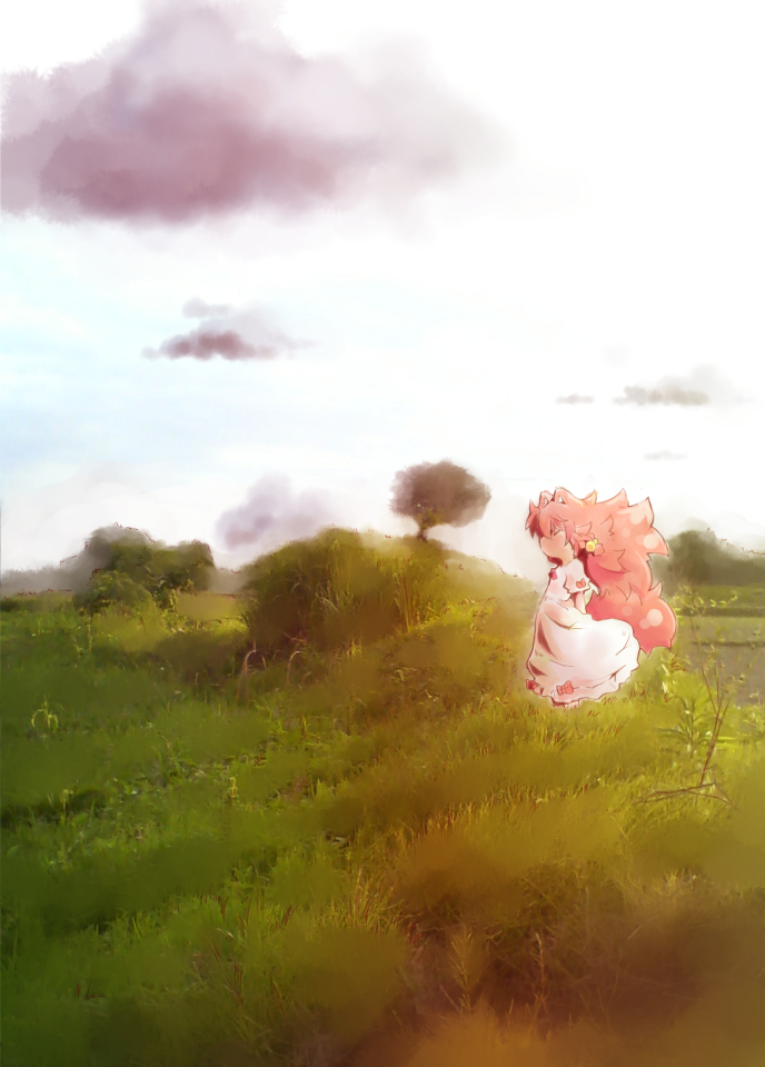 1girl, animal_ears, arms_behind_back, cat_ears, cat_girl, dress, faceless, faceless_female