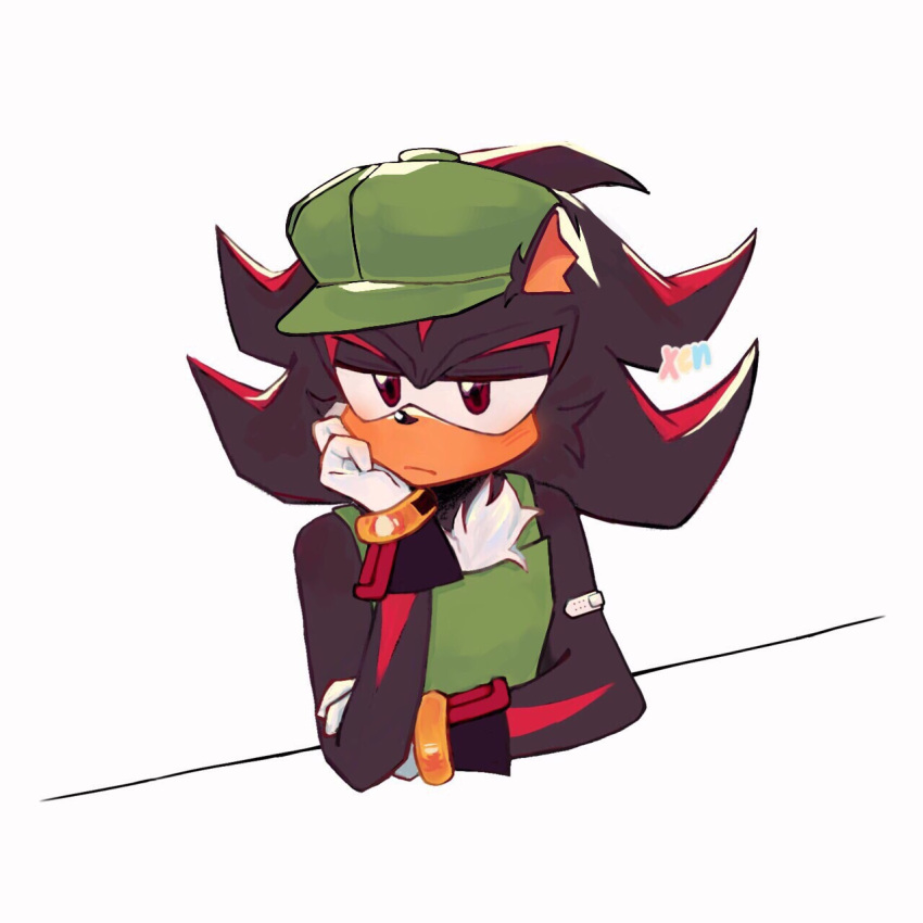 1boy, animal_ears, animal_nose, apron, artist_name, closed_mouth, commentary, dexter308917