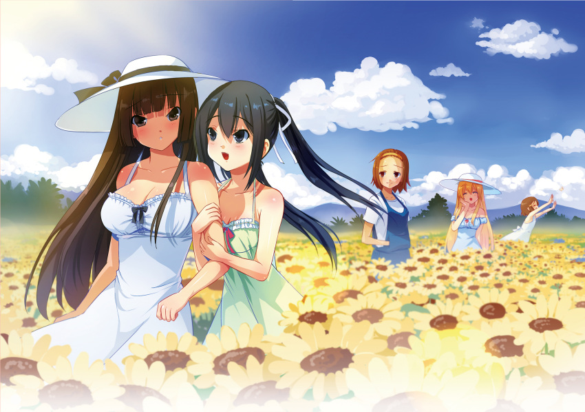 akiyama_mio, bad_id, bangs, black_hair, blonde_hair, blunt_bangs, blush, breasts