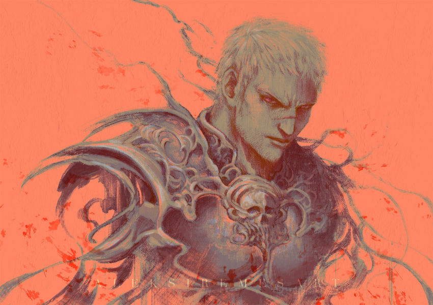 1boy, aleksi_remes, angry, armor, close-up, cropped_torso, facial_hair, highres