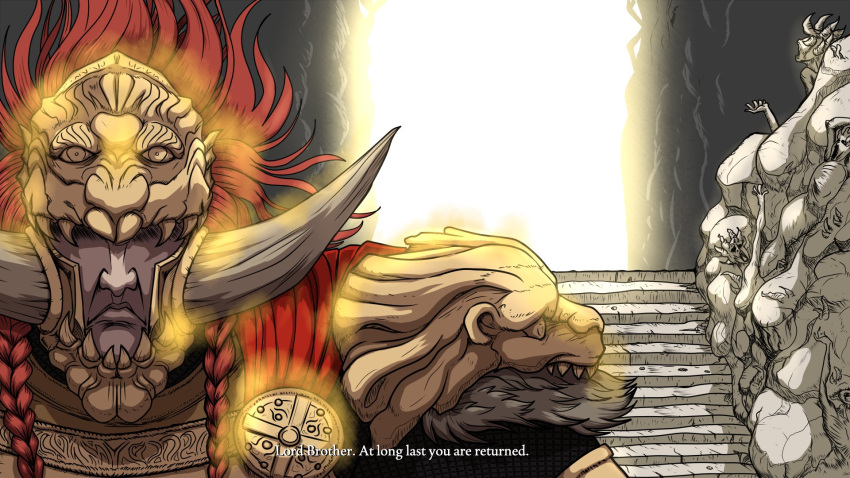 1boy, armor, aura, braid, breastplate, cape, commentary, demiandraws