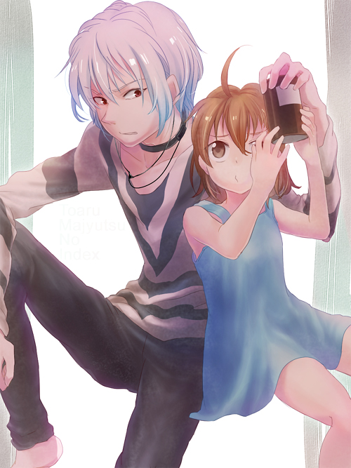 antenna_hair, brown_hair, chako_(pukko), food, last_order, short_hair, sitting, skirt
