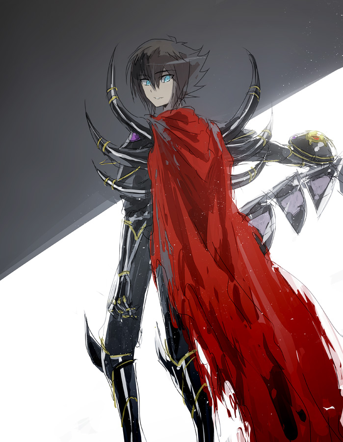 1boy, armor, armored_bodysuit, armored_boots, armored_gloves, armored_legwear, armored_shoes, black_armor