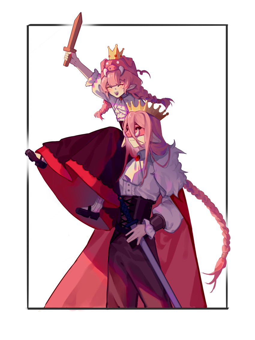 1boy, 1girl, absurdres, androgynous, animal_ears, animal_hat, animification, ascot