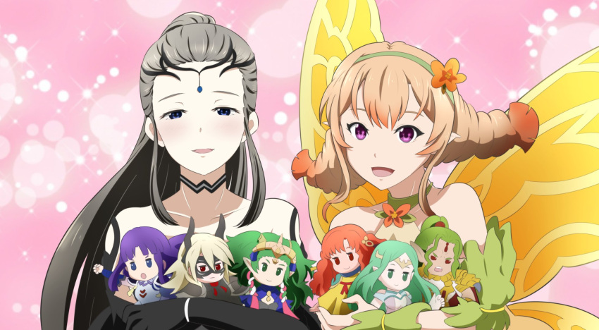 2girls, altina_(fire_emblem), black_tiara, blonde_hair, character_doll, choker, doll, duma_(fire_emblem)