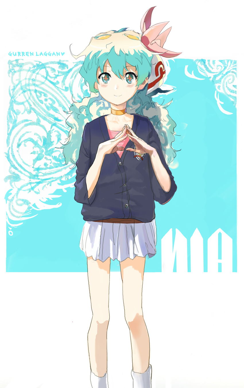 +_+, highres, multicolored_hair, nia_teppelin, shuku, skirt, tengen_toppa_gurren-lagann, tengen_toppa_gurren_lagann