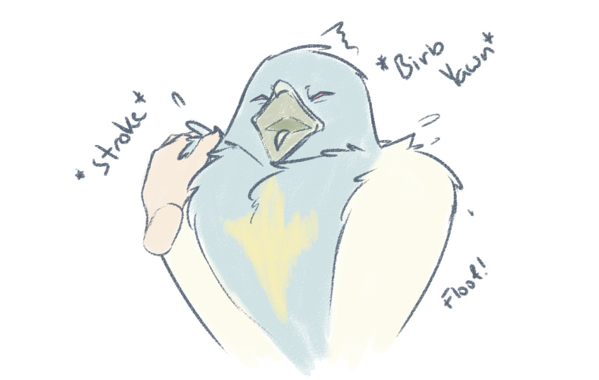 ?, alcor_(little_witch_academia), animal_focus, bird, crow, little_witch_academia, open_mouth, petting