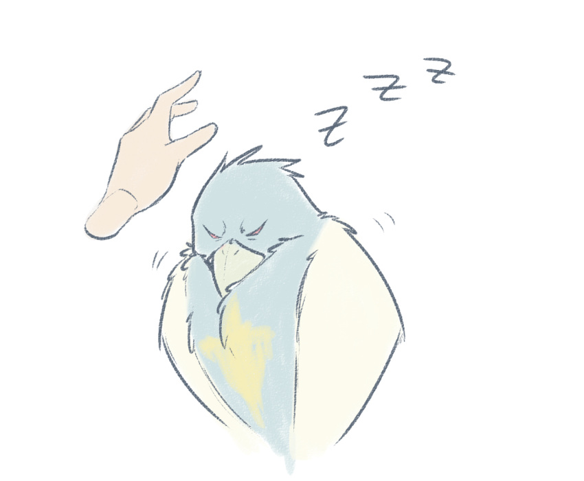 alcor_(little_witch_academia), animal_focus, bird, crow, little_witch_academia, pudgeruffian, simple_background, sleeping