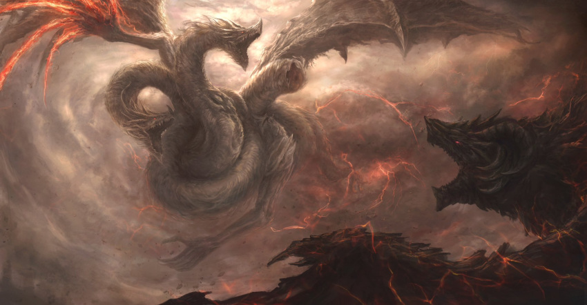 ancient_dragon_(elden_ring), bayle_the_dread, claws, clouds, colored_sclera, dragon, dragon_wings, dragonlord_placidusax