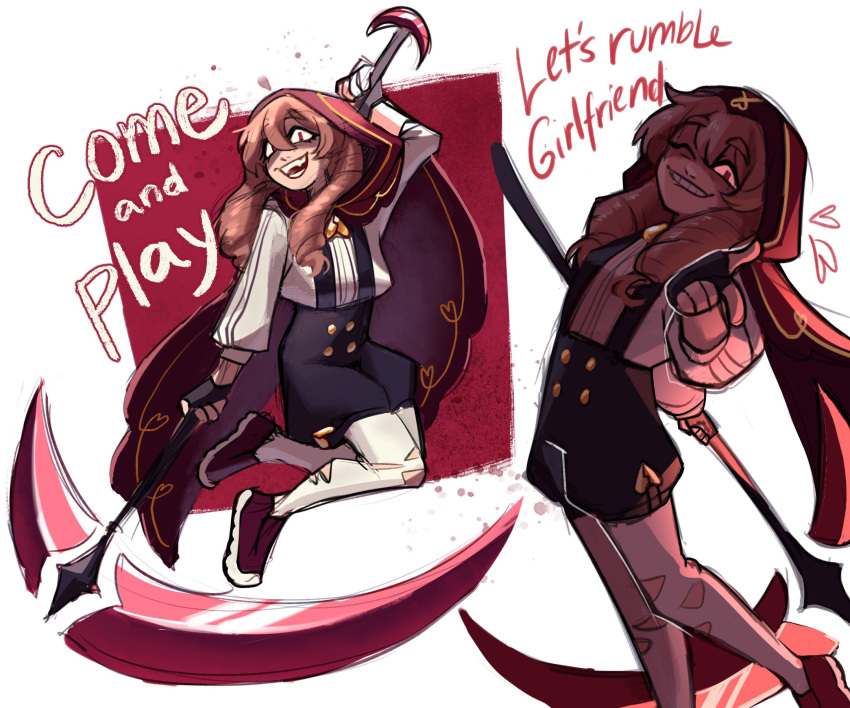 1girl, adapted_costume, black_shorts, brown_hair, buttons, cloak, commentary, double_life_smp